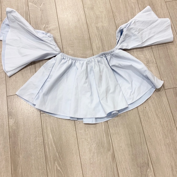 Tops - Blue ruffle crop top